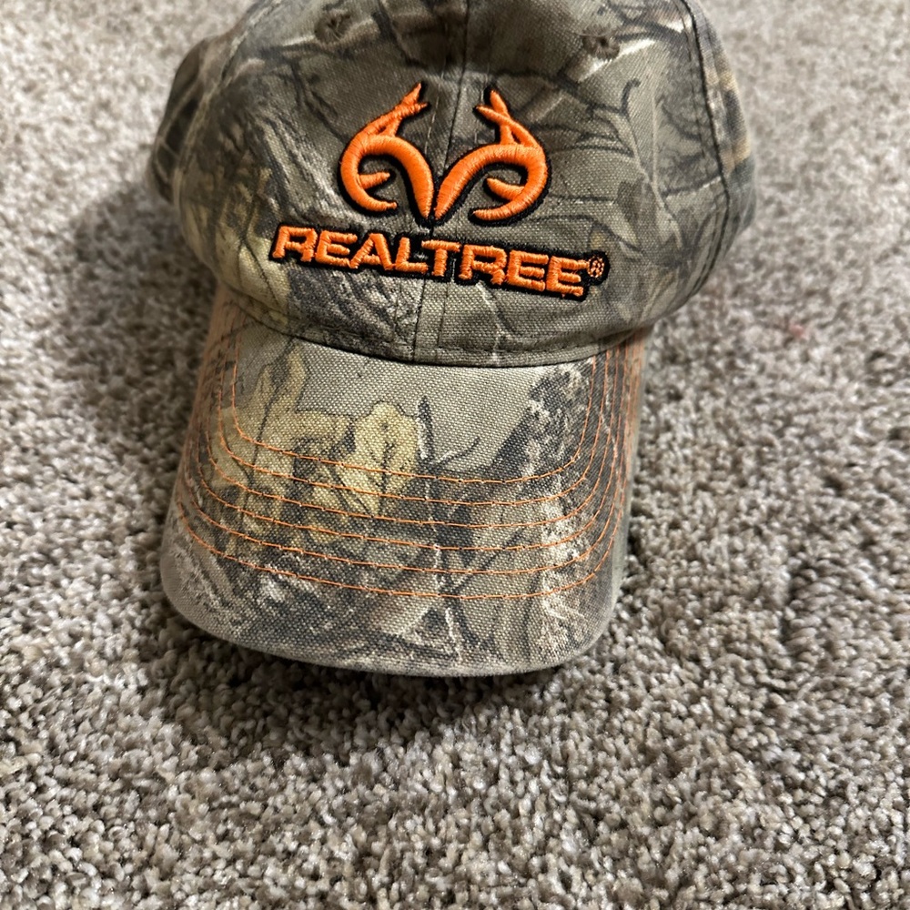 Toddler Realtree Camo Hat with Bright Orange Embroidery